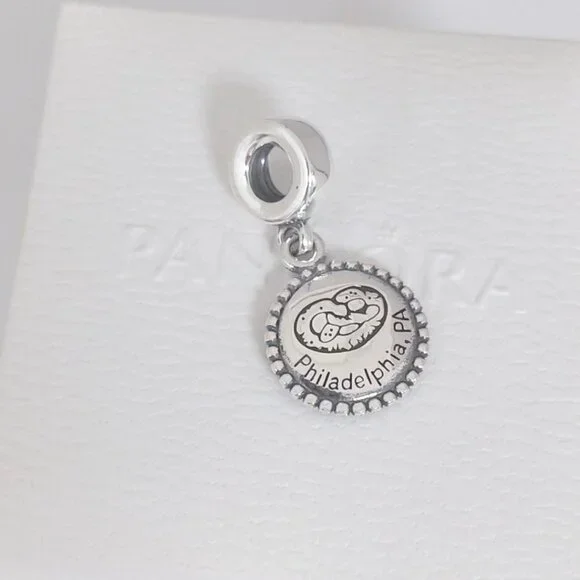 Pandora Philadelphia, PA Pretzel Exclusive Dangle Charm with box - Picture 4 of 8